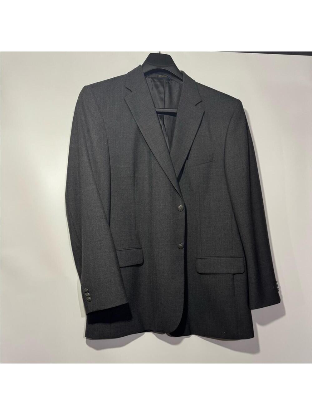 Men's Classic Dark Gray Suit Jacket Size 48L
